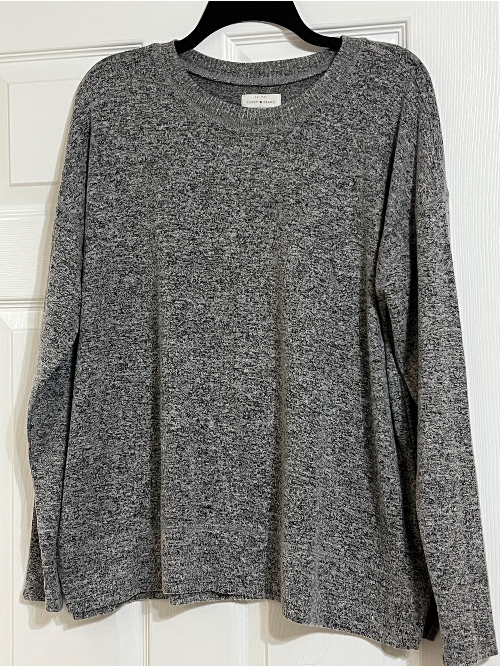 Lucky Brand Gray Marled Crewneck Sweater